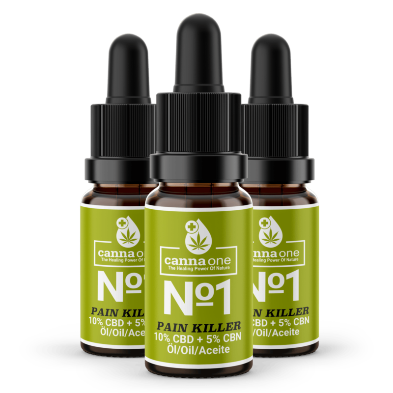 3 x CBG+CBD Olie, PAIN KILLER, 10%, 1000 mg. (Schmerzmittel) 10 ml.